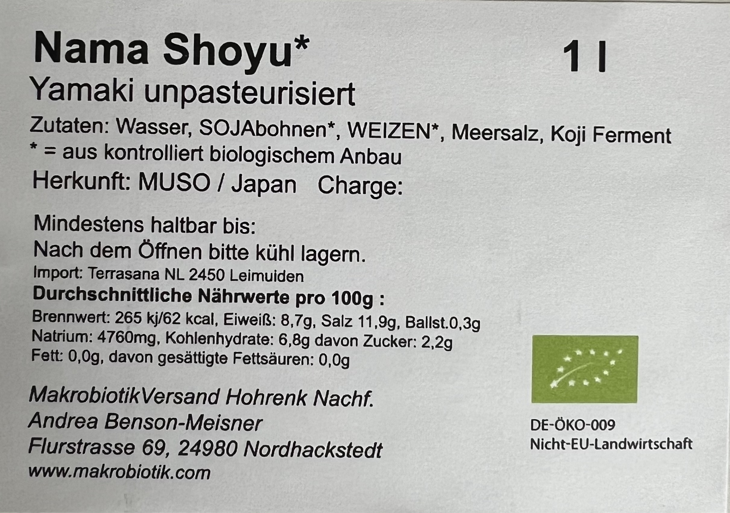 Nama Shoyu unpasteurisiert Muso/Yamaki 1l – Bild 2